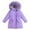 Purple, variant on lnmuld Kids Down Jacket Girl Winter Coats Heavyweight Hooded Jacket Kid Snow Outwear Solid Color Size:7-8 Years