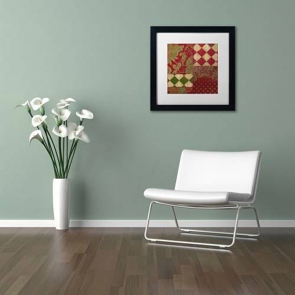 Trademark Fine Art "Merry Christmas Patchwork II" Canvas Art by Color Bakery White Matte, Black Frame