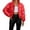 Red, variant on Yucgh Women's Short Loose High Collar Cotton Warm Jacket, Cozy and Comfortable, Ideal for Cool Weather, Casual Style with Soft Fabric for Everyday Use,L