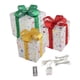 thumbnail image 3 of 3 cajas de regalo navideñas iluminadas con lazo para el árbol de Navidad de interior y exterior. Vistoso, 3 of 9