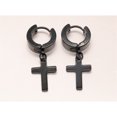 thumbnail image 3 of Boucles d'Oreilles Créoles Huggie Pendantes en Acier Inoxydable pour Hommes Femmes, Argent, 3 of 4
