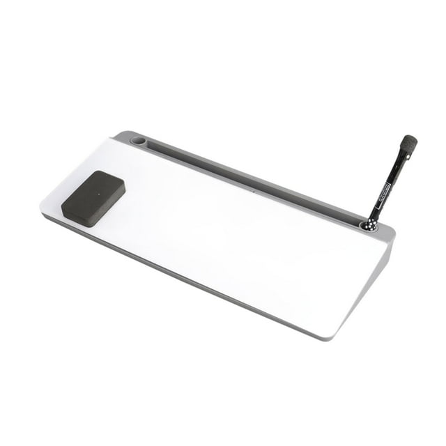 HILABEE Tableau Blanc de Bureau en Verre 1 Marqueur Effaçable à Sec Tableau Effaçable à Sec pour Fournitures Scolaires Gris