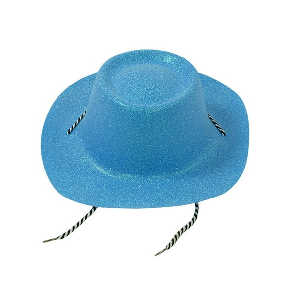 Cowboy Hat For Halloween Party Glitter Shiny Pearl Accessory Show Performance Jazz Hat For All Seasons