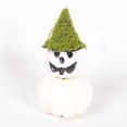 thumbnail image 2 of Mini Halloween Witch Hat Pumpkin Ornament Realistic Grinning Fake Foam Pumpkin Decor for Dining Table Fireplace Mantel Shelf Cabinet Holiday Fall Party Centerpiece, Halloween, Green, Style C, 2 of 6