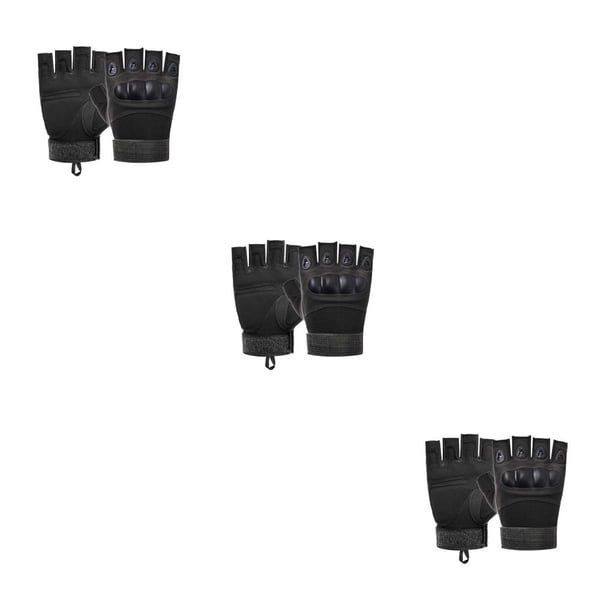 Eigraketly 1 par de guantes de medio dedo para montañismo, levantamiento de pesas, guante acolchado ajustable sin dedos, equipo deportivo para Type1 NO1