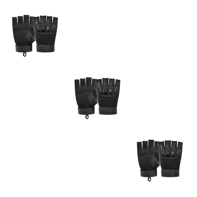 Eigraketly 1 par de guantes de medio dedo para montañismo, levantamiento de pesas, guante acolchado ajustable sin dedos, equipo deportivo para Type1 NO1