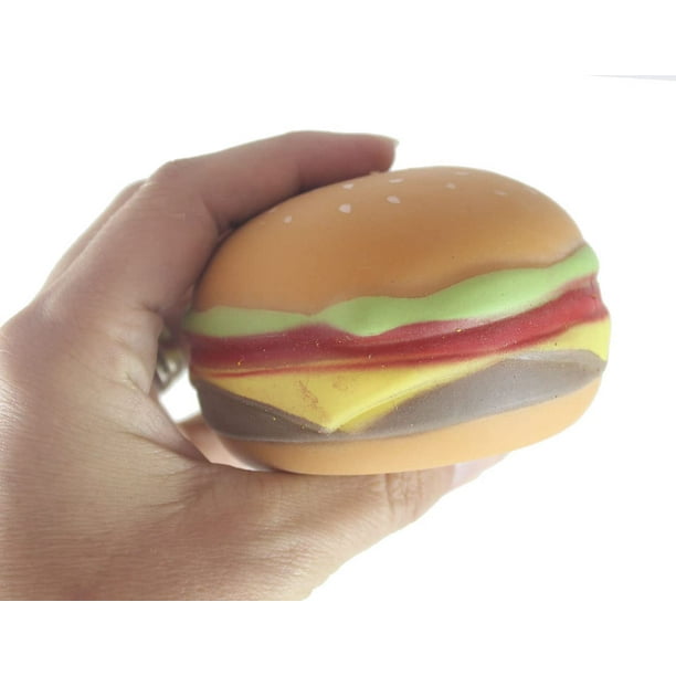 1 Hamburger Stretchy Squishy Squeeze Stress Ball Soft Doh Filling