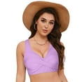 thumbnail image 4 of TOWED22 Women Full Coverage Bikini Top No Bottom Push up Swimsuits Top Sport Bra Bathing Suits Tops(Purple,L), 4 of 9