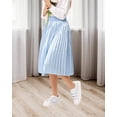 thumbnail image 2 of Oyang Little Girl's Pleated Elastic High Waist Swing A-line Chiffon Flared Midi Skirt 3-12Y, 2 of 10