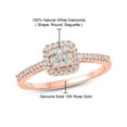 thumbnail image 4 of Cali Trove 10K White Gold 1/4ct TDW Round Baguette White Diamond Square Frame Fashion Ring, 4 of 7