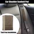 thumbnail image 2 of Motoforti 2 Pcs Microfiber Car Shoulder Seatbelt Pad Covers Universal Brown 27x6.5cm, 2 of 7