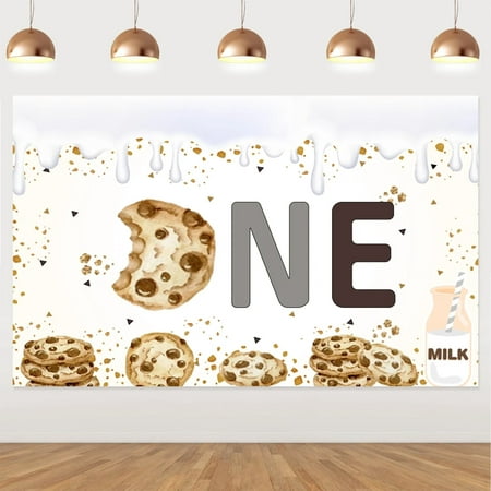 Image of Cookie Themed Birthday Background Cloth 1st 3rd Birthday Party Decoration Baby Shower Shooting Background Decoration Supplies