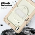 thumbnail image 4 of For iPad Pro 13 inch Case 2024 (M4), 360 Rotating Shockproof Cover with Stand, Screen Protector, Shoulder Strap, Cream Rose Gold, 4 of 7
