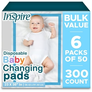 Inspire Disposable Baby Changing Pads, Waterproof Potty Training Diaper Changing Liners, Moderate Absorbency  23 x 36 Inches, (Pack of 300)