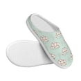 thumbnail image 3 of Wukai Flora Daisy Cactus Print Women's Indoor Bedroom Slipper Slip On Shoes, Unisex House Shoes with Anti-Skid Sole for Men, Gift for Women Men-35/36, 3 of 7