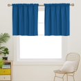 thumbnail image 2 of Cenefas de cortina opaca con relieve Deconovo, cenefas que bloquean la luz, cenefas para ventana de 42 x 36 pulgadas, azul oscuro, 2 paneles, 2 of 8