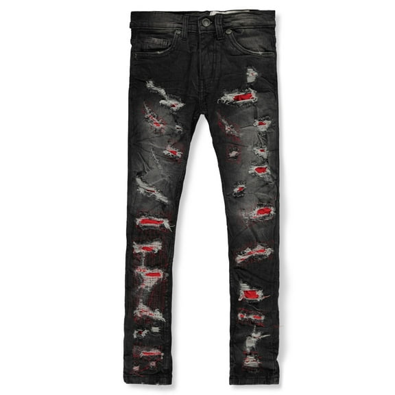 Evolution in Design Boys' Bright Rip Slim Fit Jeans Color: black/red Size: 3t