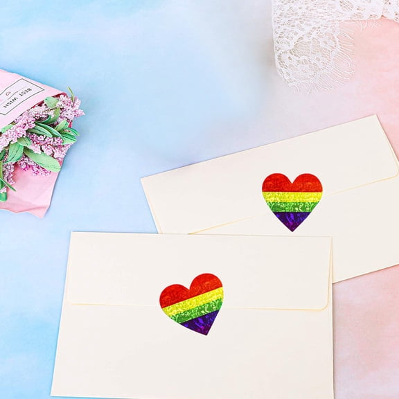 Worgeous Valentine's Day Heart Shaped Stickers for Decoration Self Adhesive Paper Multi Color 1 Roll 1 5in