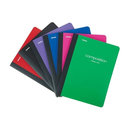 notebook poly asst staples ruled composition sh college