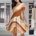 thumbnail image 2 of Abstract Earthy Tone Swirls Art Women's Classic Swing Skater Dress Casual Work Party Cocktail Dresses, 2 of 6