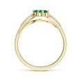thumbnail image 2 of Angara Natural 0.38 Ct. Emerald with Diamond Side Stone Ring in 14K Yellow Gold for Women (Ring Size: 3.5), 2 of 8