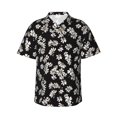 thumbnail image 1 of Balery Daisies Flowers Camisas hawaianas de manga corta para hombre, camisas playeras de corte holgado, camisas de vacaciones con botones,Medium, 1 of 7