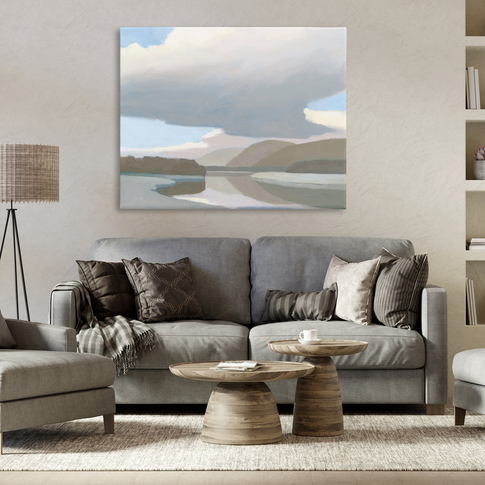 Stupell Industries Mountain Reflections Abstraction Landscape & Nature Painting Wrapped Canvas Art Print Wall Art, 48 x 36