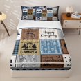 thumbnail image 2 of Erosebridal Happy Camping Camper Zipper Full Size Comforter Sets with Fitted Sheet and 2 Pillowcases, RV Plaid Zipper Bedding Set, Blue Brown, 2 of 7