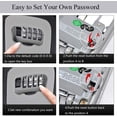 thumbnail image 4 of Key Lock Box Wall Mounted, Portable Lock Box for House Key, 5 Key Capacity, Weatherproof Resettable Code House Key Safe Security Lock Box for Outside Realtors Garage Spare (1 Pack), 4 of 8