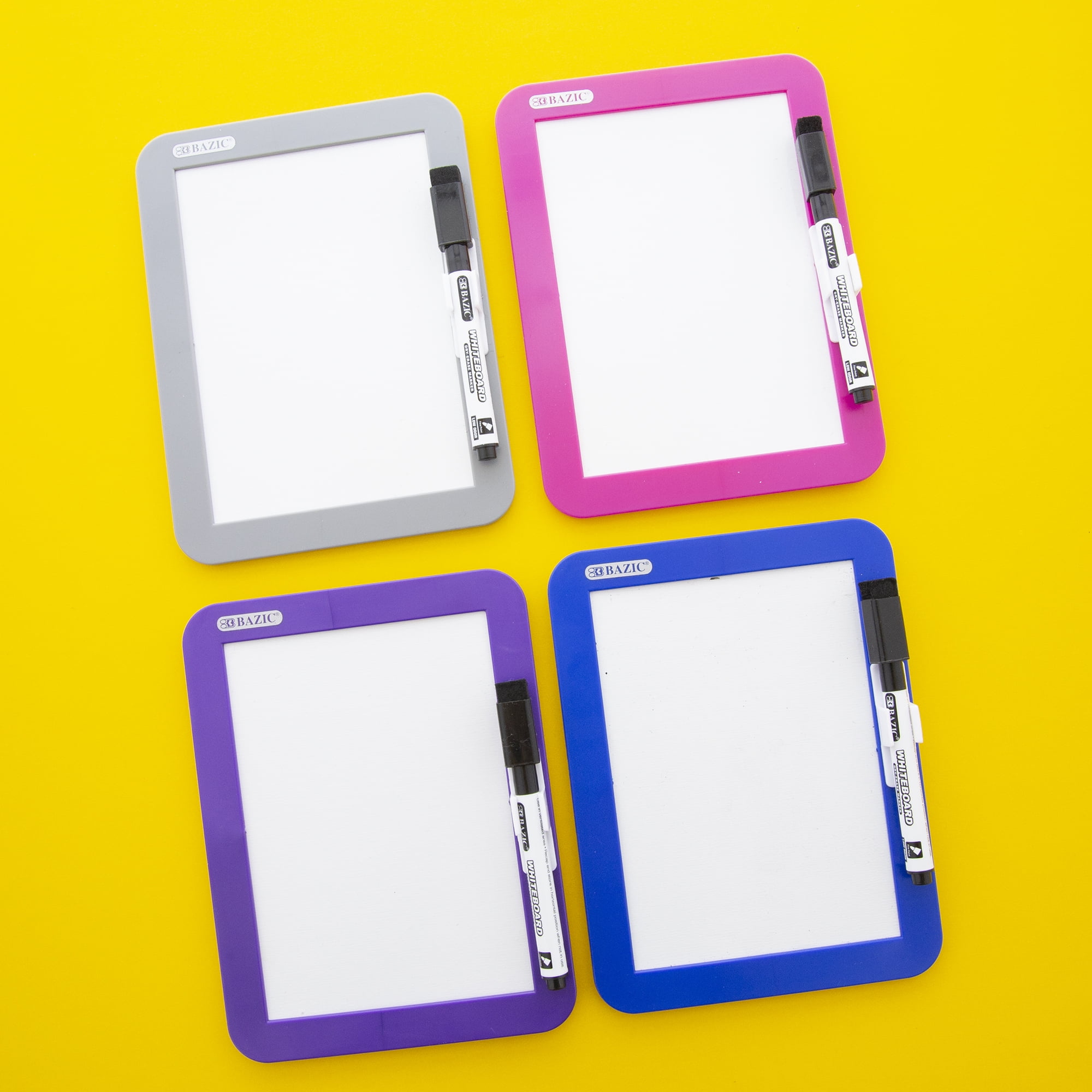 BAZIC White Board 5"x7", Magnet Dry Erase Board Attached to Locker, 1 Dry Erase Marker, 24-Pack