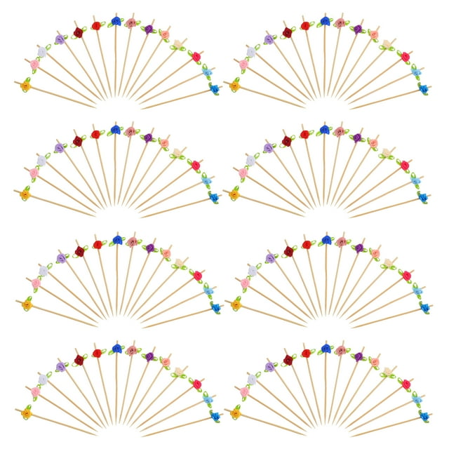 CIMAXIC Birthday 100pcs Tea Party Toothpicks For Appetizers Sandwich Birthday Party Shower Toothpicks Appetizer Toothpicks For Food Party,4.72"X0.98"X0.39"