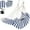 Blue/White Stripes, variant on Hammock Chair with Foot Rest 2 Cushions Max 500 lbs Metal Spreader Bar Collapsible Cotton Swing Chair with Strap Carabiner and Side Pocket Creamy White