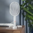 thumbnail image 6 of GJX 2026 New Electric Fly Swatter 3000V Bug Zapper Racket 2 in 1 Fly Zapper with Usb Rechargeable Base and Layer Safety Mesh for Bedroom Kitchen Patio and Outdoors for Bedroom, Kitchen, Patio, 6 of 7