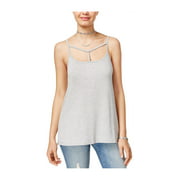 Hippie Rose Womens Strappy Tank Top lthtrgrey XS