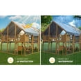 thumbnail image 6 of ZephyPaws Large Catio Outdoor Cat Enclosures Wooden Cat House with Rest Houses,Platforms,Bridge and Waterproof UV Cover - 110" D,Orange, 6 of 8