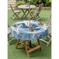 thumbnail image 4 of Outdoor Tablecloths with Umbrella Hole & Zipper, Sea Blue Starfish Round Tablecloth 54 Inch, Coral Shell Ocean Vintage Coastal Waterproof Table Cloth, Patio/Pool/Picnic Table Covers, 4 of 8