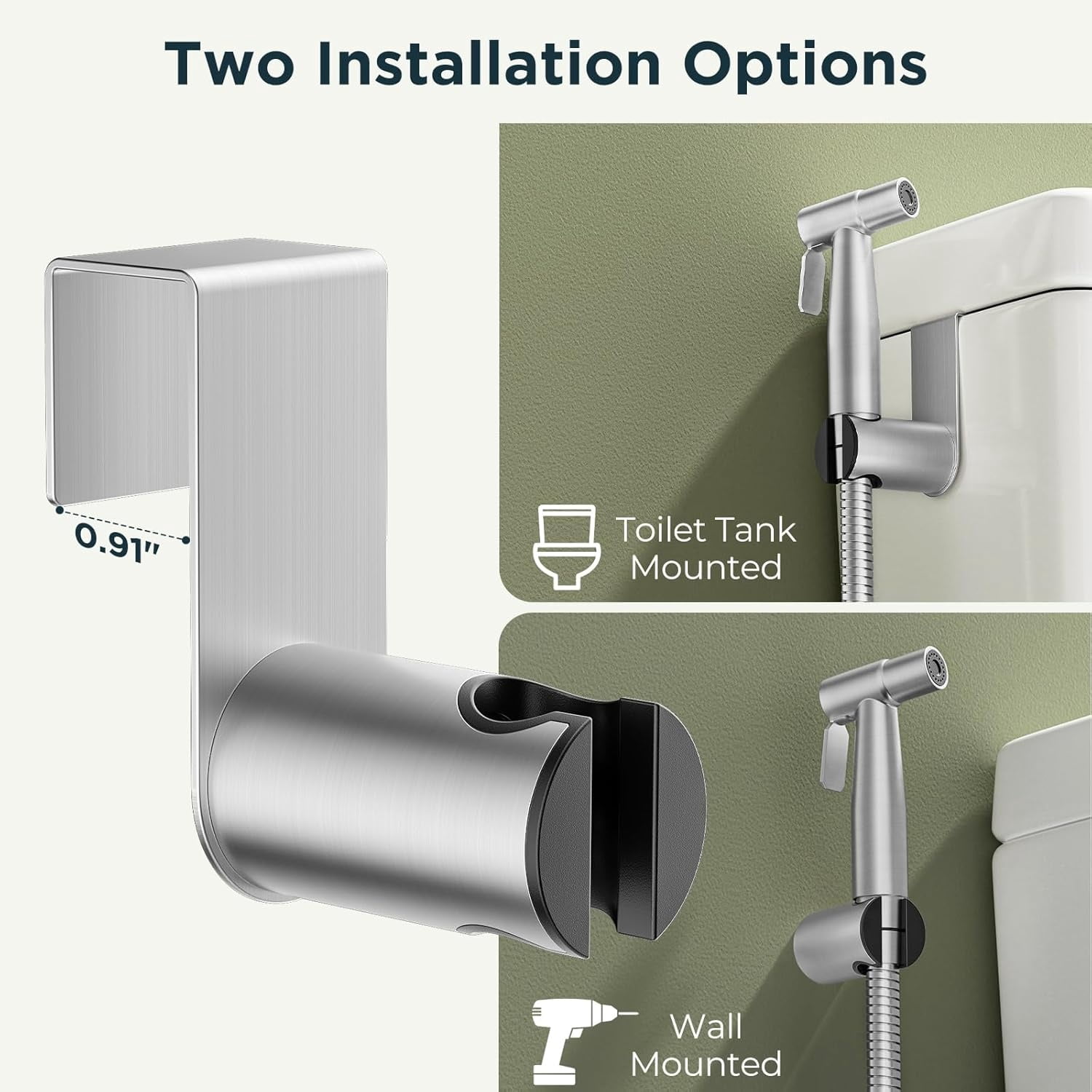 Handheld Bidet Sprayer for Toilet, Stainless Steel Jet Spray Kit Adjustable Pressure, Leak-Proof Jet Spray, Feminine Wash & Muslim Shower, Wall/Toilet Mount