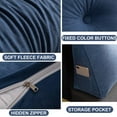 thumbnail image 2 of Triangle Reading Pillow with Button, Headboard Wedge Backrest Pillow King Size – Blue, 71" × 20" × 8", 2 of 5