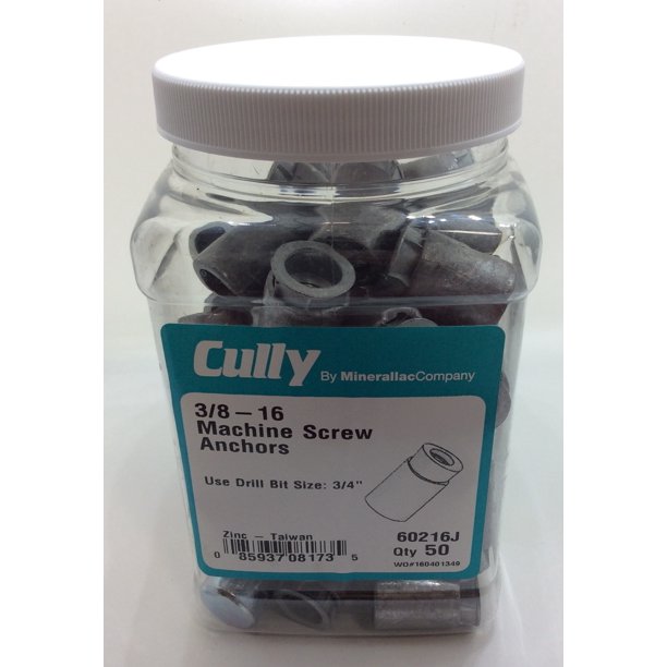 Cully 60216J 3/816 MACH SCREW ANCHOR (50Pack)