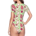 thumbnail image 3 of Uemuo Dragon Fruit 1 Pattern Women's One Piece Short Sleeve Swimsuit Rash Guard Surfing Modest Quick-drying Swimsuit Beach Essentials-Small, 3 of 9