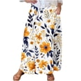 thumbnail image 2 of Luxalzxs Floral Maxi Skirt for Women Trendy Summer High Waisted Ankle Length Skirt Vintage Flowy A Line Bohemian Beach Skirts, 2 of 5