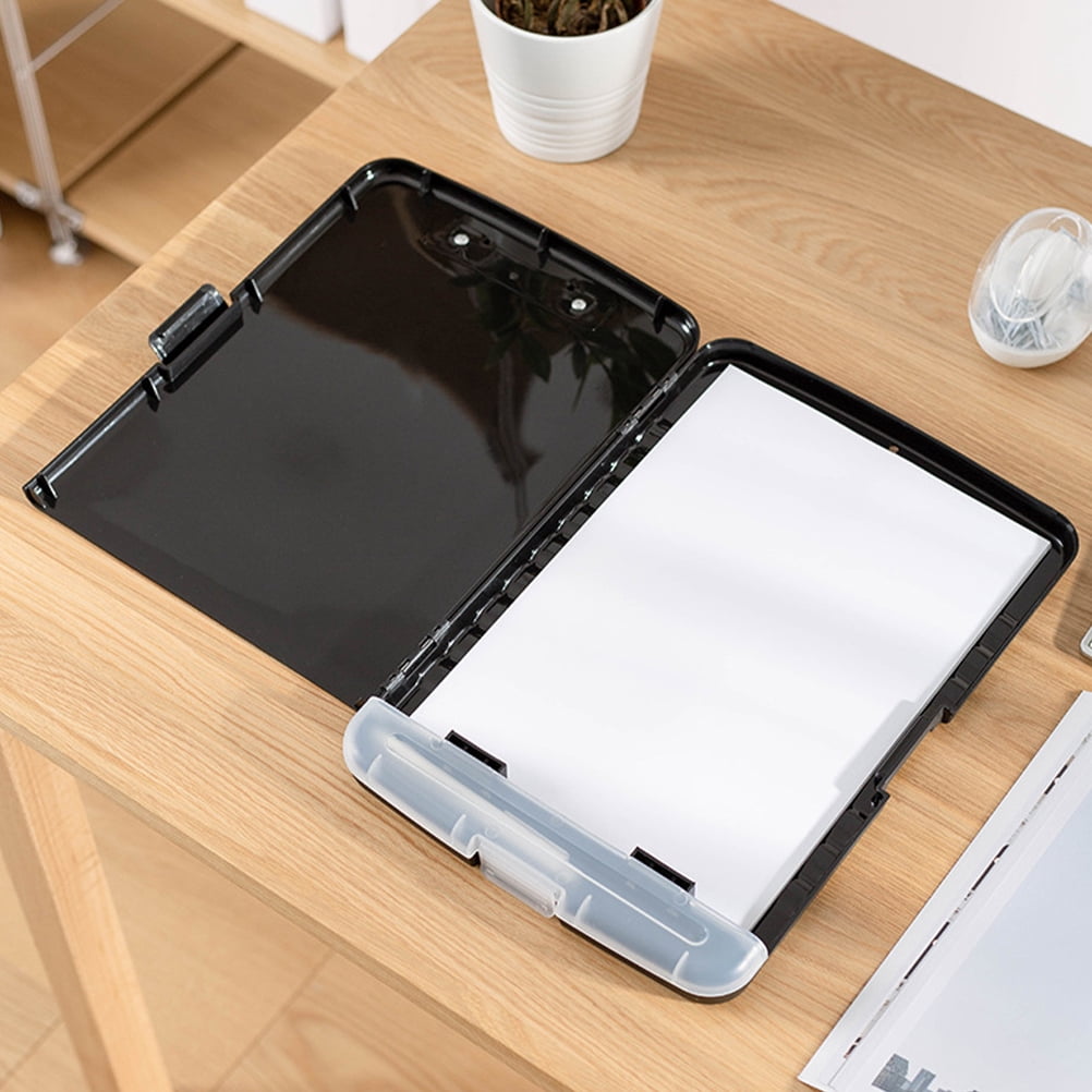 Guiyong 2pcs A4 Clipboard File Clip Multifunction Paper Holder Memo Folder Board Pen A4 Paper Container Box