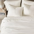 thumbnail image 3 of EVERGRACE Tencel Lyocell Cooling Duvet Cover Set Queen Size 3 Piece, 100% Natural Eucalyptus Lyocell Fiber from Austria, Luxury Silky Soft Comforter Cover with 2 Shams, Snow White, 92"x88", 3 of 8