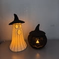 thumbnail image 7 of Handwoven Rattan Ghost Lantern with Witch Hat - 13.78 Inch White Wicker Ghost Decor, Light Up Halloween Decorations for Indoor Outdoor, Porch, Patio, Spooky Home Decor, Fall Harvest, 7 of 7