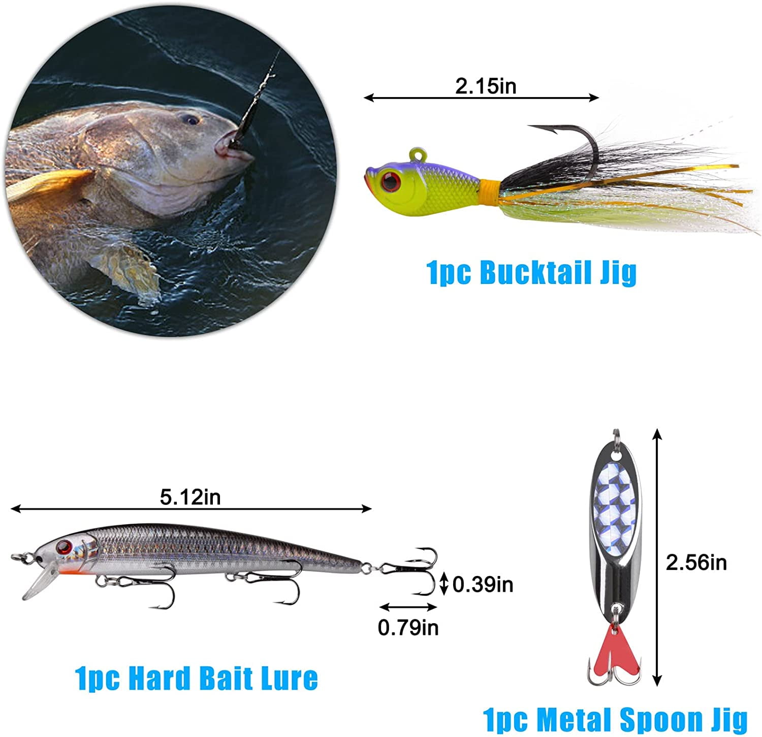 VanRolldex Surf Fishing Tackle Kit with Fishing Hooks Swivels