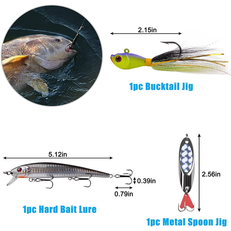 Surf Fishing Tackle Kit Ocean Saltwater Fishing Lures Fish Finder Rigs  Pompano Rig Pyramid Weights Fishing Hooks Swivels Various Accessories