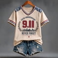 thumbnail image 2 of JoveMarine 9/11 Memorial T Shirt Women Commemorative - Short Sleeve Round Neck, Never Forget 9/11 Tee Memorial Design, Patriot Day T Shirt for Casual Wear,Khaki 3XL, 2 of 4
