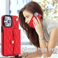 thumbnail image 4 of for iPhone 16 Pro Max Case, Wallet Phone PU Leather Case with Card Holder Crossbody Cover for Women Girls Strap Wristlet RFID Blocking Shockproof Protective Cover for iPhone 16 Pro Max, Red, 4 of 9