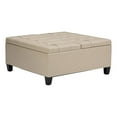 thumbnail image 1 of Atlin Designs Ottomane de Table Basse Transitionnelle en Similicuir, Satin Crème, 1 of 5