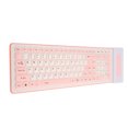 thumbnail image 3 of Soft Silicone Keyboard, 2.4G Cordless 107 Keys Waterproof Oilproof Folding Keyboard, Bright Color Ergonomic Design Keyboard, Fully Silent Using, 3 of 8